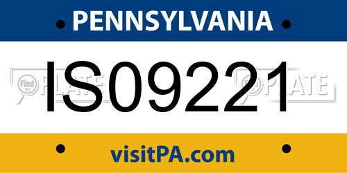 IS09221 Pennsylvania License Plate