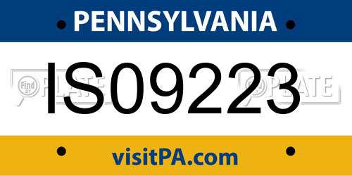 IS09223 Pennsylvania License Plate