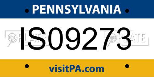 IS09273 Pennsylvania License Plate