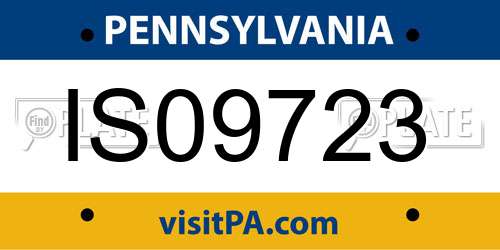 IS09723 Pennsylvania License Plate