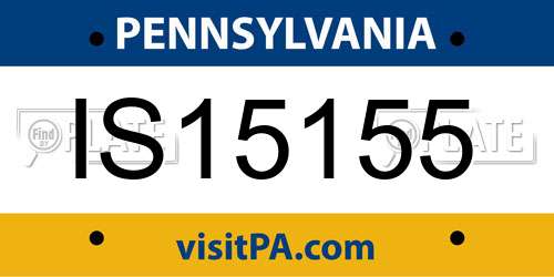 IS15155 Pennsylvania License Plate