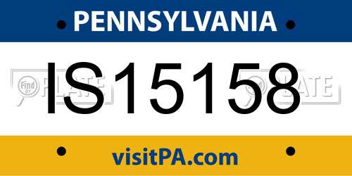 IS15158 Pennsylvania License Plate