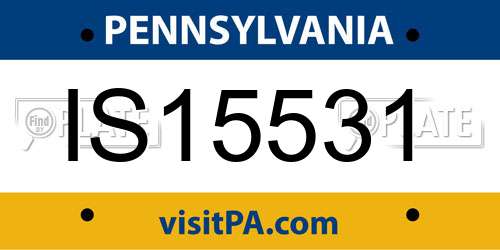 IS15531 Pennsylvania License Plate