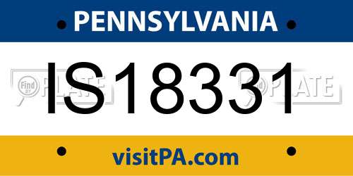 IS18331 Pennsylvania License Plate