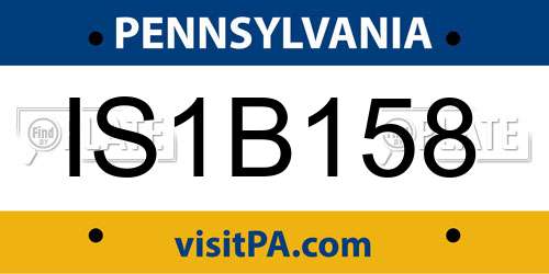 IS1B158 Pennsylvania License Plate