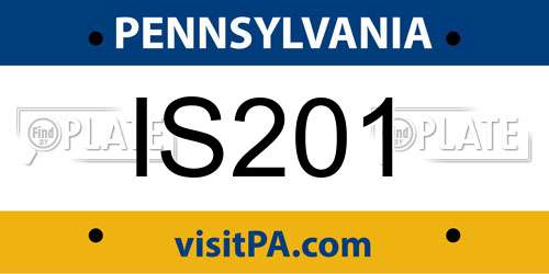 IS201 Pennsylvania License Plate