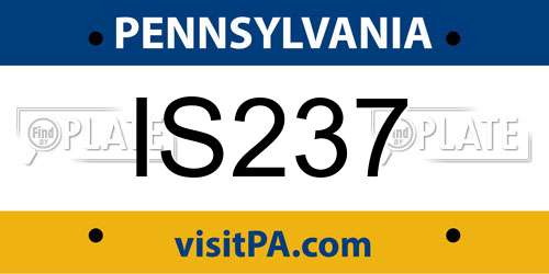 IS237 Pennsylvania License Plate