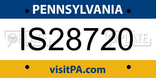 IS28720 Pennsylvania License Plate
