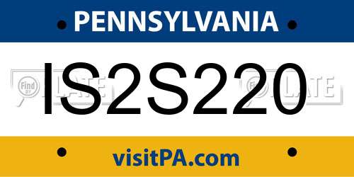 IS2S220 Pennsylvania License Plate