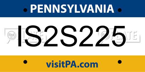 IS2S225 Pennsylvania License Plate