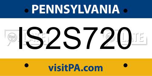 IS2S720 Pennsylvania License Plate
