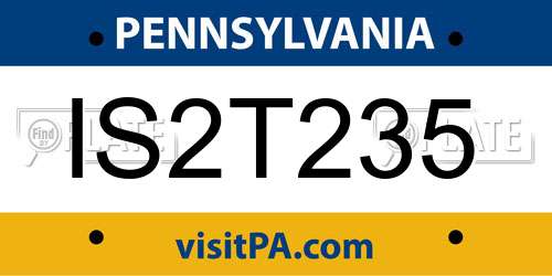 IS2T235 Pennsylvania License Plate