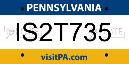IS2T735 Pennsylvania License Plate