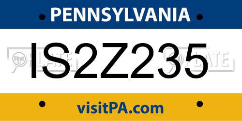 IS2Z235 Pennsylvania License Plate