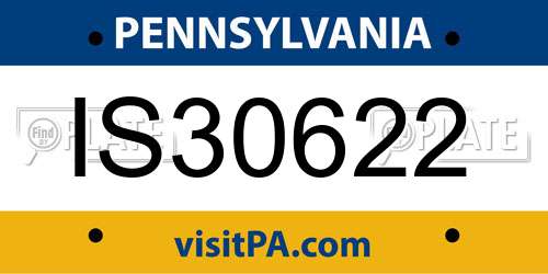 IS30622 Pennsylvania License Plate