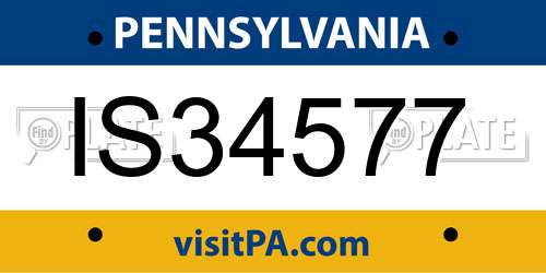 IS34577 Pennsylvania License Plate