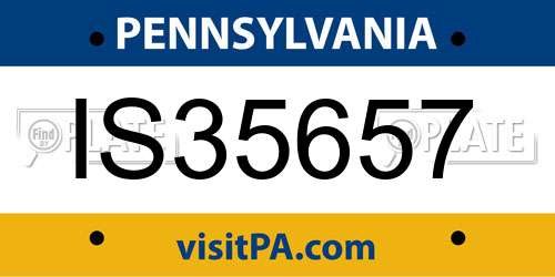 IS35657 Pennsylvania License Plate