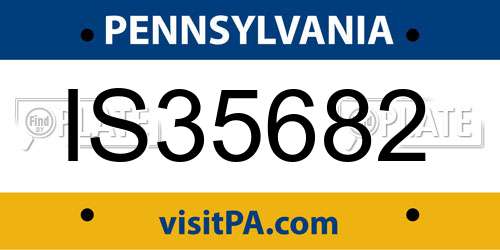 IS35682 Pennsylvania License Plate