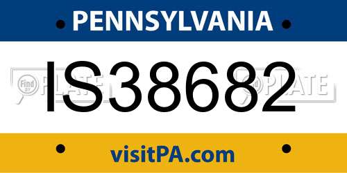 IS38682 Pennsylvania License Plate