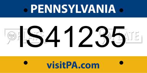 IS41235 Pennsylvania License Plate