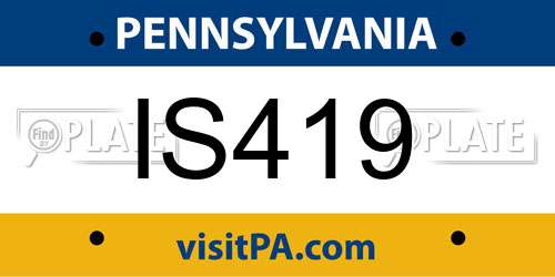 IS419 Pennsylvania License Plate