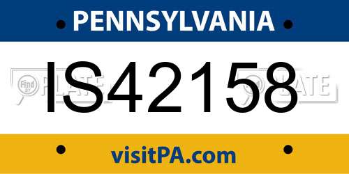IS42158 Pennsylvania License Plate