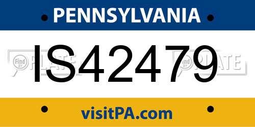 IS42479 Pennsylvania License Plate
