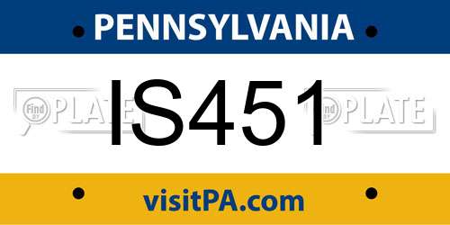 IS451 Pennsylvania License Plate