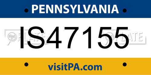 IS47155 Pennsylvania License Plate