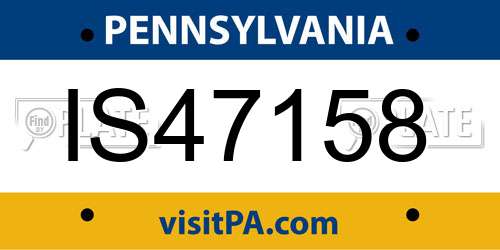 IS47158 Pennsylvania License Plate