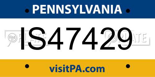 IS47429 Pennsylvania License Plate