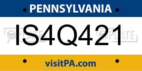 IS4Q421 Pennsylvania License Plate