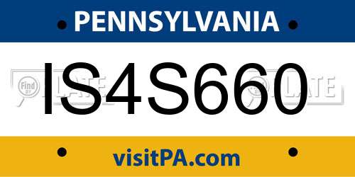 IS4S660 Pennsylvania License Plate