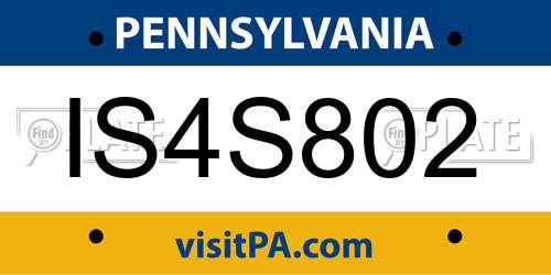 IS4S802 Pennsylvania License Plate