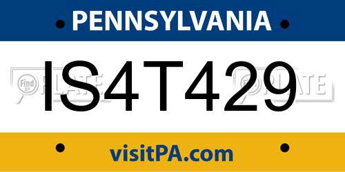 IS4T429 Pennsylvania License Plate
