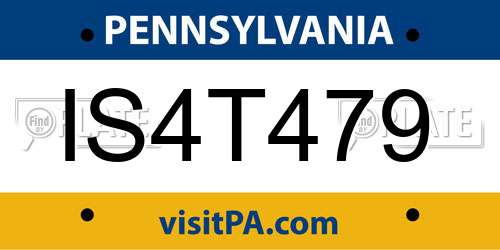 IS4T479 Pennsylvania License Plate