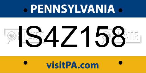 IS4Z158 Pennsylvania License Plate
