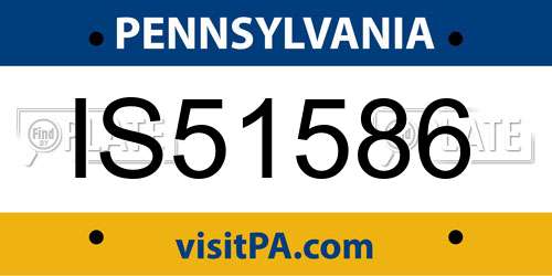 IS51586 Pennsylvania License Plate