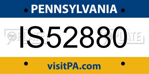 IS52880 Pennsylvania License Plate