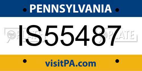 IS55487 Pennsylvania License Plate