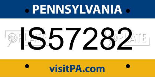 IS57282 Pennsylvania License Plate