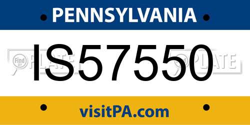 IS57550 Pennsylvania License Plate
