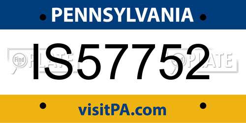IS57752 Pennsylvania License Plate