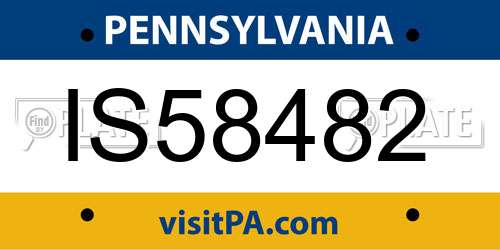 IS58482 Pennsylvania License Plate