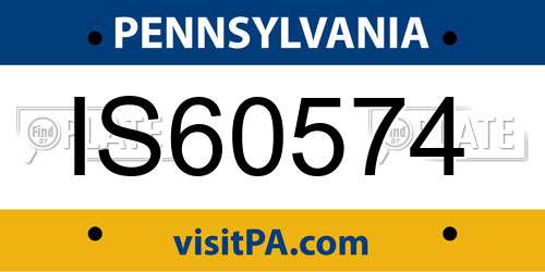 IS60574 Pennsylvania License Plate