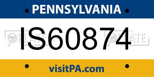 IS60874 Pennsylvania License Plate