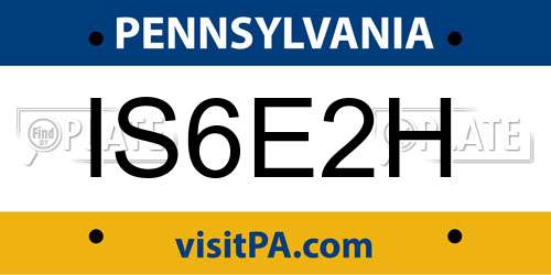 IS6E2H Pennsylvania License Plate