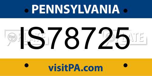 IS78725 Pennsylvania License Plate