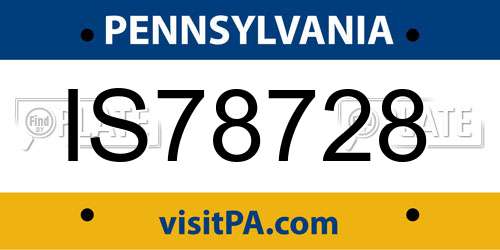 IS78728 Pennsylvania License Plate