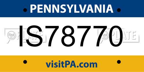 IS78770 Pennsylvania License Plate